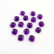 41.65 Carat African Amethyst 8mm Smooth Square Cushion Shape AA Grade Cabochons Parcel - Total 15 Pcs.