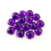 41.65 Carat African Amethyst 8mm Smooth Square Cushion Shape AA Grade Cabochons Parcel - Total 15 Pcs.