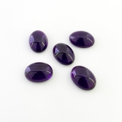 56.50 Carat African Amethyst 18x13mm Smooth Oval Shape A Grade Cabochons Parcel - Total 5 Pcs.