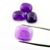 53.85 Carat African Amethyst 16x14mm Smooth Cushion Shape A Grade Cabochons Parcel - Total 4 Pcs.