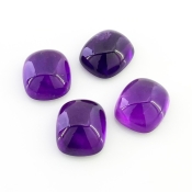 53.85 Carat African Amethyst 16x14mm Smooth Cushion Shape A Grade Cabochons Parcel - Total 4 Pcs.