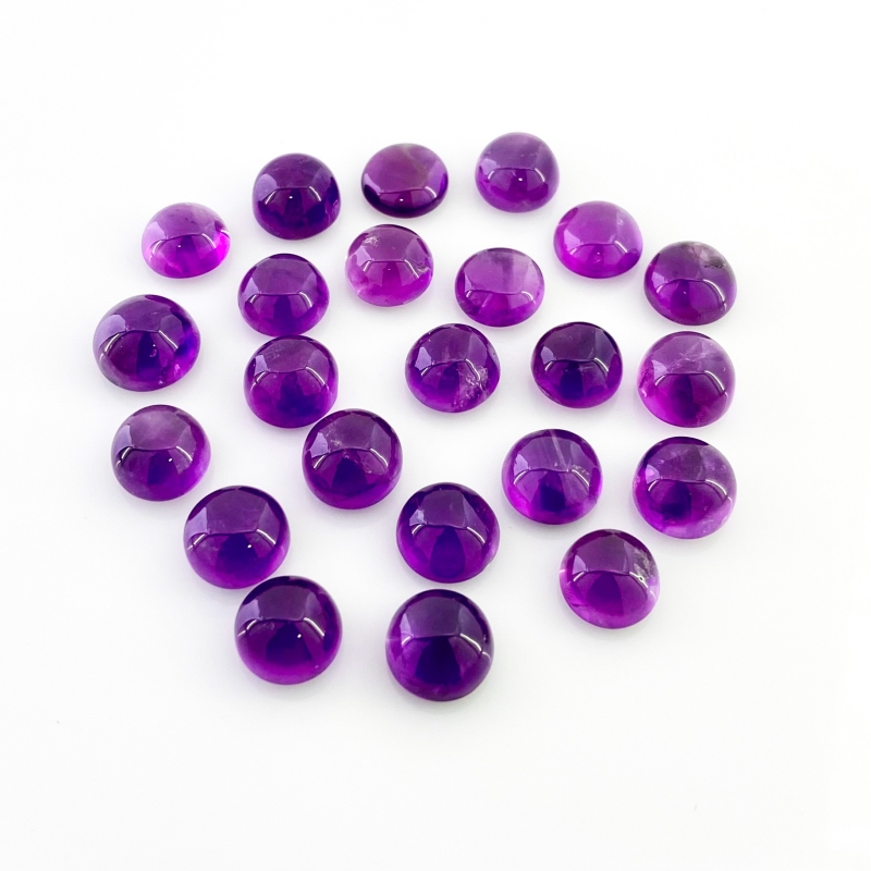 101.90 Cts. African Amethyst 9.5-11mm Smooth Round Shape A Grade Cabochons Parcel - Total 23 Pcs.