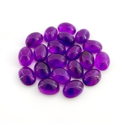142.50 Cts. African Amethyst 14x10mm Smooth Oval Shape A Grade Cabochons Parcel - Total 20 Pcs.