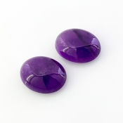 34.65 Cts. African Amethyst 20x15mm Smooth Oval Shape A Grade Cabochons Parcel - Total 2 Pcs.