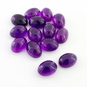 97.15 Cts. African Amethyst 14x10mm Smooth Oval Shape A Grade Cabochons Parcel - Total 14 Pcs.