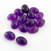 97.15 Cts. African Amethyst 14x10mm Smooth Oval Shape A Grade Cabochons Parcel - Total 14 Pcs.