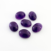 79.25 Cts. African Amethyst 18x13mm Smooth Oval Shape A Grade Cabochons Parcel - Total 6 Pcs.