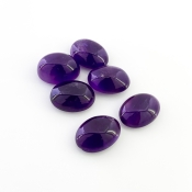 79.25 Cts. African Amethyst 18x13mm Smooth Oval Shape A Grade Cabochons Parcel - Total 6 Pcs.