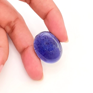 24.30 Carat Iolite 24x19mm Smooth Oval Shape A Grade Loose Cabochon - Total 1 Pc.