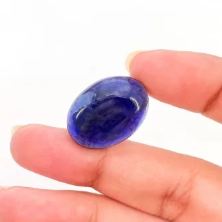 18.75 Carat Iolite 22x16mm Smooth Oval Shape A Grade Loose Cabochon - Total 1 Pc.