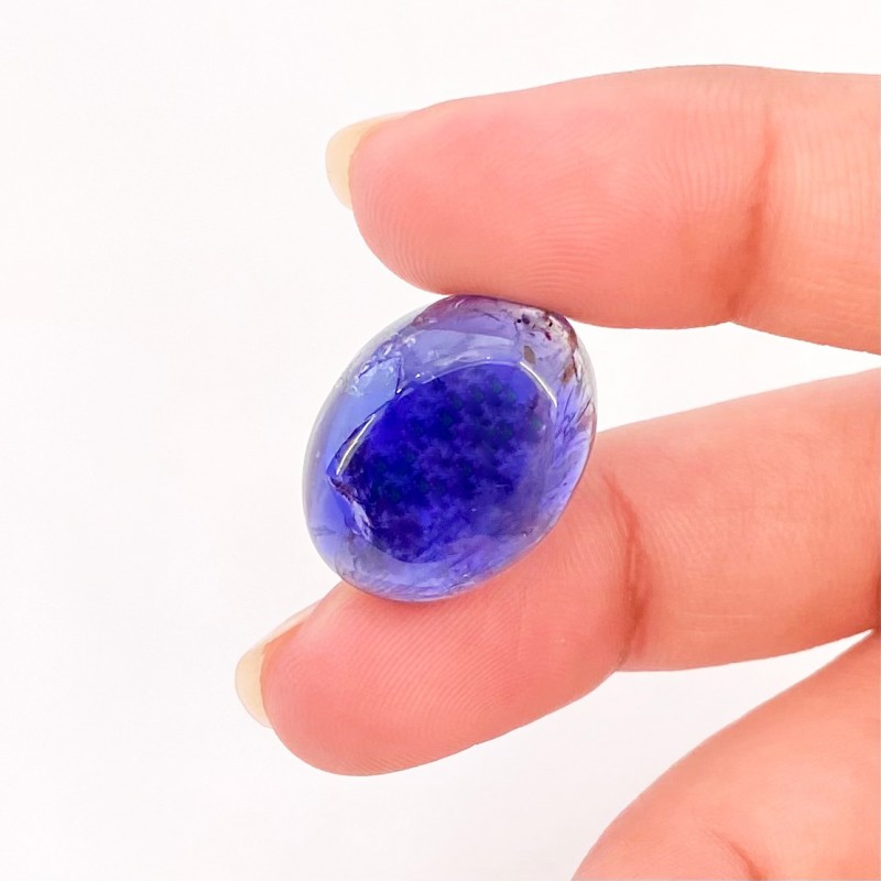 17.50 Carat Iolite 20x15mm Smooth Oval Shape A Grade Loose Cabochon - Total 1 Pc.