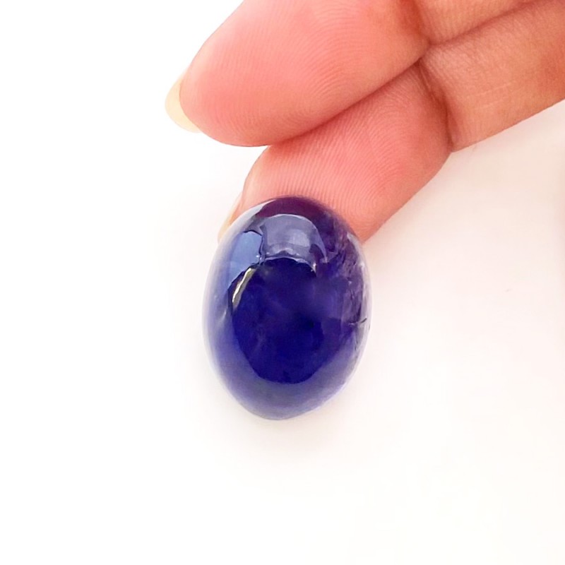 22.80 Carat Iolite 20x15mm Smooth Oval Shape A Grade Loose Cabochon - Total 1 Pc.