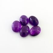 65.75 Cts. African Amethyst 18x13mm Smooth Oval Shape A Grade Cabochons Parcel - Total 5 Pcs.