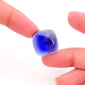 20.90 Carat Iolite 18mm Smooth Square Cushion Shape A Grade Loose Cabochon - Total 1 Pc.