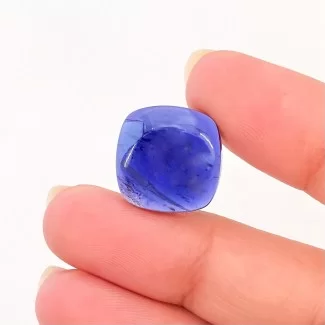 10.95 Carat Iolite 15mm Smooth Square Cushion Shape A Grade Loose Cabochon - Total 1 Pc.