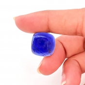 10.95 Carat Iolite 15mm Smooth Square Cushion Shape A Grade Loose Cabochon - Total 1 Pc.