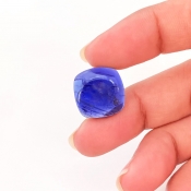 10.95 Carat Iolite 15mm Smooth Square Cushion Shape A Grade Loose Cabochon - Total 1 Pc.