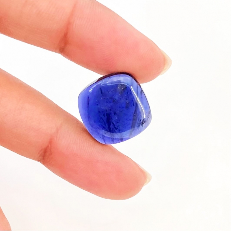 10.95 Carat Iolite 15mm Smooth Square Cushion Shape A Grade Loose Cabochon - Total 1 Pc.