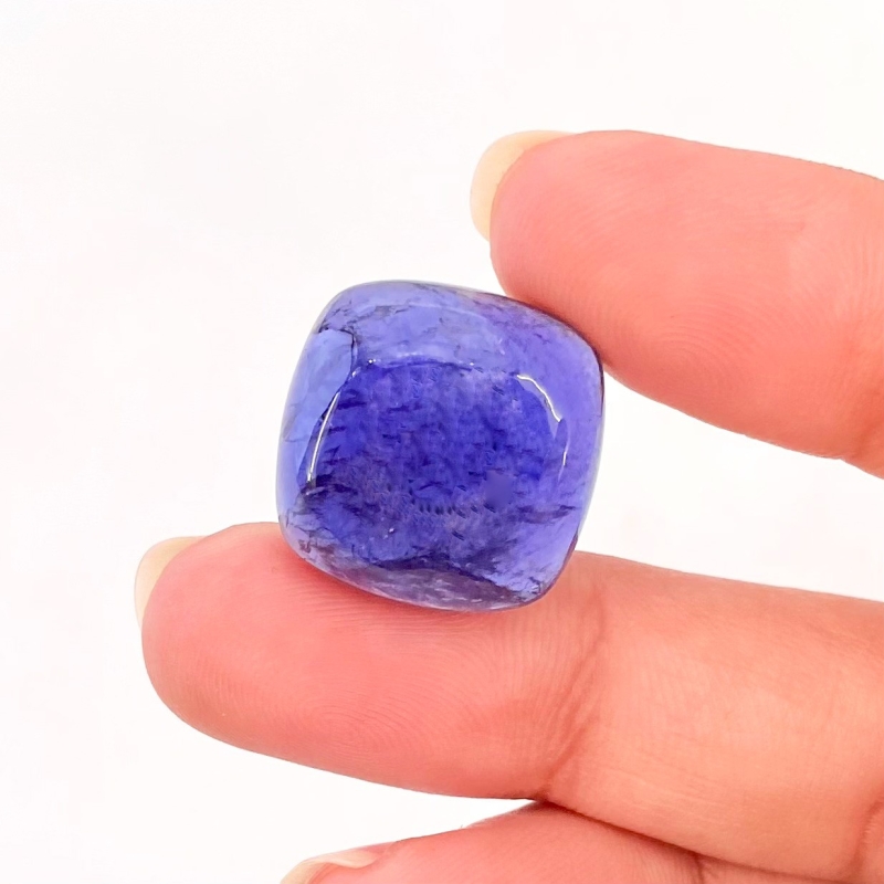 19.50 Carat Iolite 17mm Smooth Square Cushion Shape A Grade Loose Cabochon - Total 1 Pc.