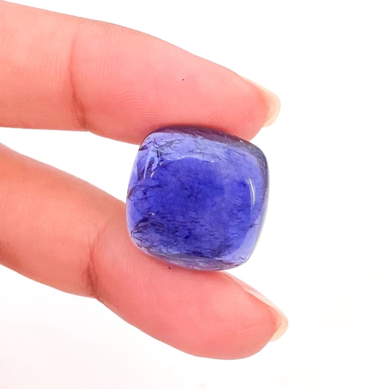 19.50 Carat Iolite 17mm Smooth Square Cushion Shape A Grade Loose Cabochon - Total 1 Pc.