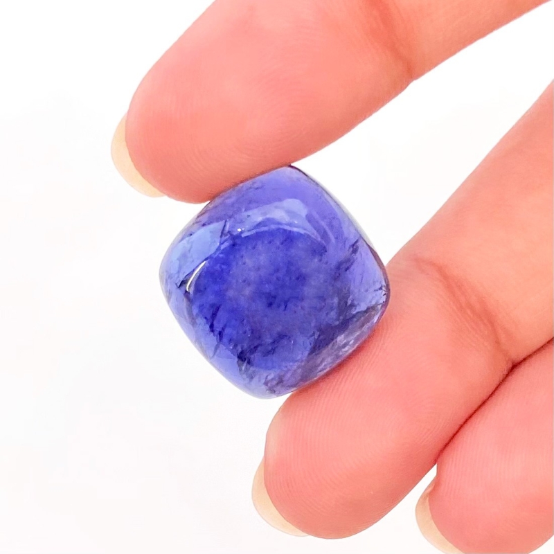 19.50 Carat Iolite 17mm Smooth Square Cushion Shape A Grade Loose Cabochon - Total 1 Pc.
