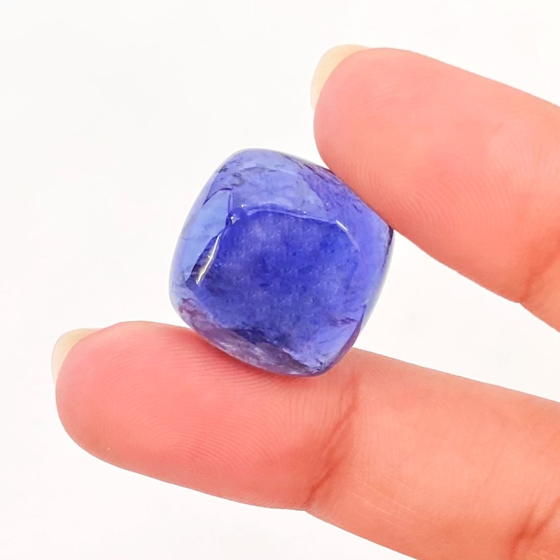 19.50 Carat Iolite 17mm Smooth Square Cushion Shape A Grade Loose Cabochon - Total 1 Pc.