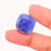 19.50 Carat Iolite 17mm Smooth Square Cushion Shape A Grade Loose Cabochon - Total 1 Pc.