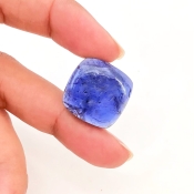 23 Carat Iolite 19mm Smooth Square Cushion Shape A Grade Loose Cabochon - Total 1 Pc.