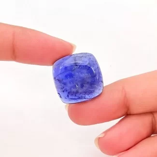 23 Carat Iolite 19mm Smooth Square Cushion Shape A Grade Loose Cabochon - Total 1 Pc.