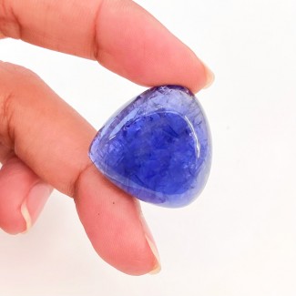 43.50 Carat Iolite 25mm Smooth Heart Shape A Grade Loose Cabochon - Total 1 Pc.