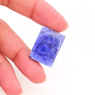 24.3 Carat Iolite 22x16mm Smooth Baguette Shape AA Grade Loose Cabochon - Total 1 Pc.