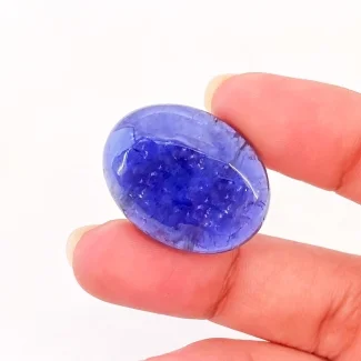 35.85 Carat Iolite 26x20mm Smooth Oval Shape A Grade Loose Cabochon - Total 1 Pc.