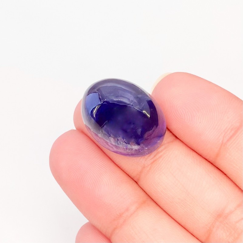 22.75 Carat Iolite 21x16mm Smooth Oval Shape A Grade Loose Cabochon - Total 1 Pc.