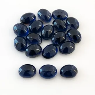 24.65 Carat Iolite 8x6mm Smooth Oval Shape A Grade Cabochons Parcel - Total 18 Pcs.