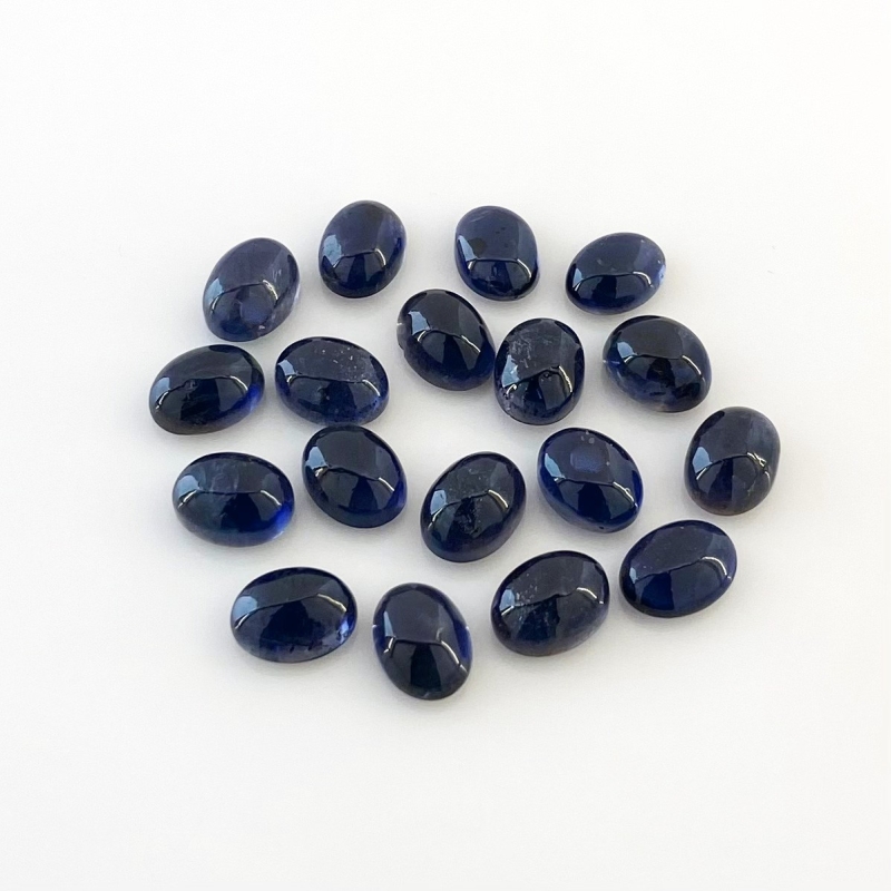 24.65 Carat Iolite 8x6mm Smooth Oval Shape A Grade Cabochons Parcel - Total 18 Pcs.