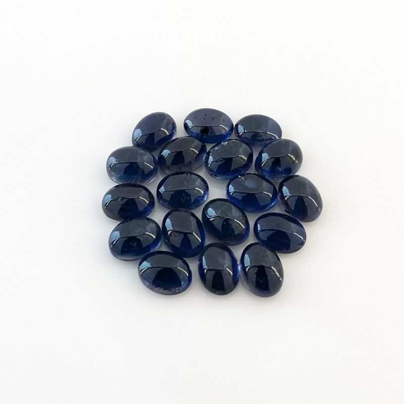 24.65 Carat Iolite 8x6mm Smooth Oval Shape A Grade Cabochons Parcel - Total 18 Pcs.