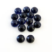 31.65 Carat Iolite 8mm Smooth Round Shape A Grade Cabochons Parcel - Total 15 Pcs.