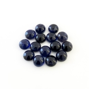 31.65 Carat Iolite 8mm Smooth Round Shape A Grade Cabochons Parcel - Total 15 Pcs.