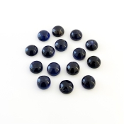 31.65 Carat Iolite 8mm Smooth Round Shape A Grade Cabochons Parcel - Total 15 Pcs.