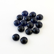 31.65 Carat Iolite 8mm Smooth Round Shape A Grade Cabochons Parcel - Total 15 Pcs.
