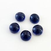 15.90 Carat Iolite 9mm Smooth Round Shape A Grade Cabochons Parcel - Total 5 Pcs.