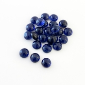33.75 Carat Iolite 7mm Smooth Round Shape A Grade Cabochons Parcel - Total 25 Pcs.