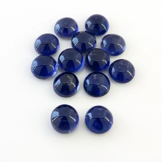 34.80 Carat Iolite 9mm Smooth Round Shape A Grade Cabochons Parcel - Total 13 Pcs.