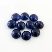 26.50 Carat Iolite 9mm Smooth Round Shape A Grade Cabochons Parcel - Total 10 Pcs.