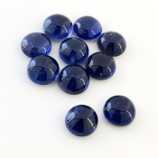 26.50 Carat Iolite 9mm Smooth Round Shape A Grade Cabochons Parcel - Total 10 Pcs.