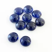 26.50 Carat Iolite 9mm Smooth Round Shape A Grade Cabochons Parcel - Total 10 Pcs.