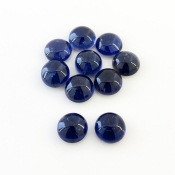 26.50 Carat Iolite 9mm Smooth Round Shape A Grade Cabochons Parcel - Total 10 Pcs.