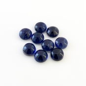 24 Carat Iolite 9mm Smooth Round Shape A Grade Cabochons Parcel - Total 9 Pcs.
