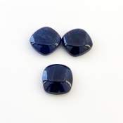28 Cts. Iolite 14mm Smooth Square Cushion Shape A Grade Cabochons Parcel - Total 3 Pcs.