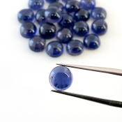 33.85 Carat Iolite 7mm Smooth Round Shape A Grade Cabochons Parcel - Total 22 Pcs.
